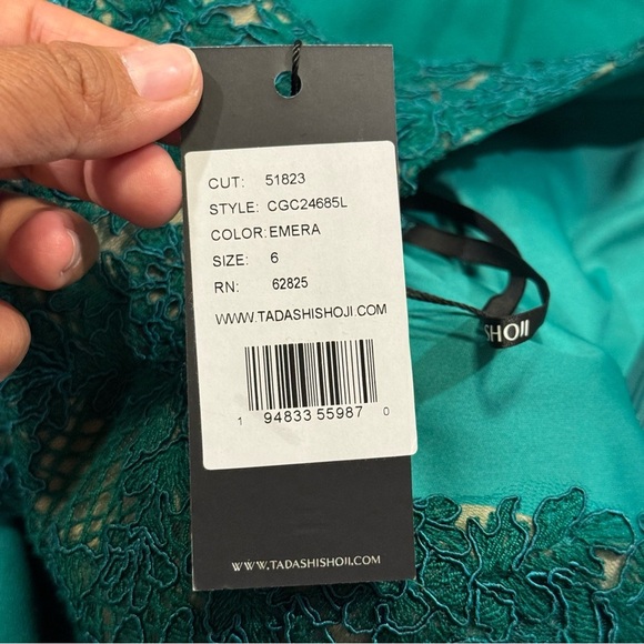 Tadashi Shoji NWT 6 Emera Mitra Lattice Embroidered Bodice Gown Wedding Formal - Picture 5 of 9